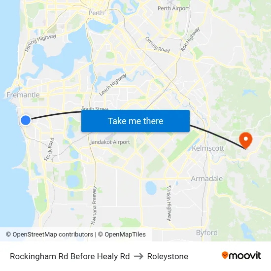 Rockingham Rd Before Healy Rd to Roleystone map