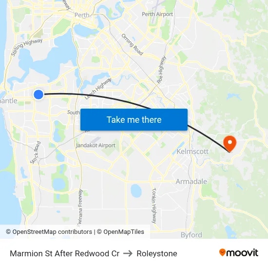 Marmion St After Redwood Cr to Roleystone map