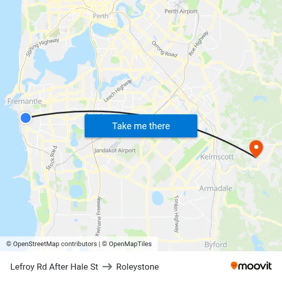 Lefroy Rd After Hale St to Roleystone map