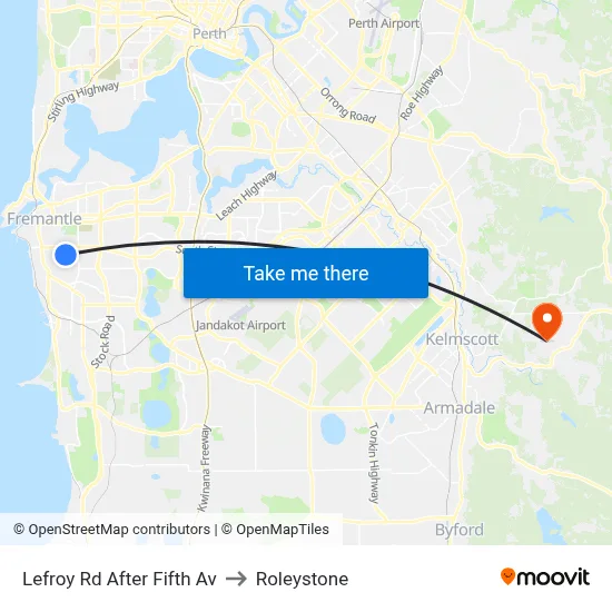 Lefroy Rd After Fifth Av to Roleystone map