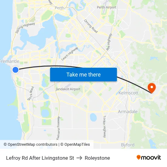 Lefroy Rd After Livingstone St to Roleystone map