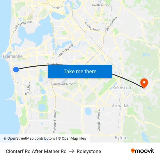 Clontarf Rd After Mather Rd to Roleystone map