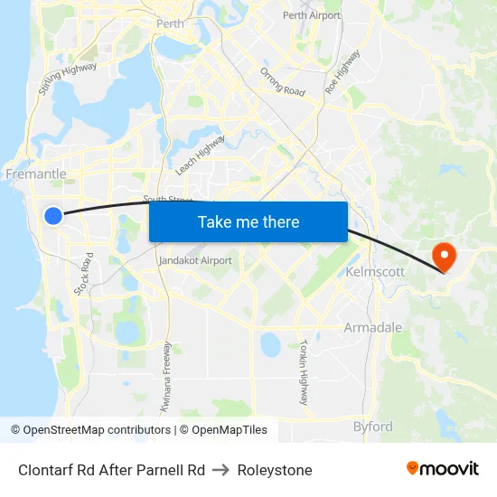 Clontarf Rd After Parnell Rd to Roleystone map