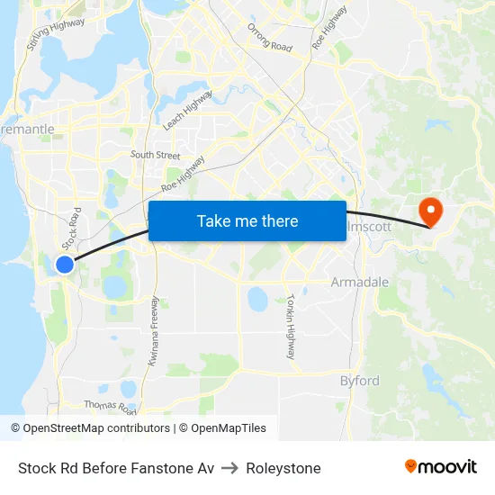 Stock Rd Before Fanstone Av to Roleystone map