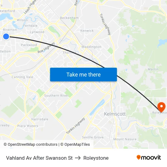 Vahland Av After Swanson St to Roleystone map