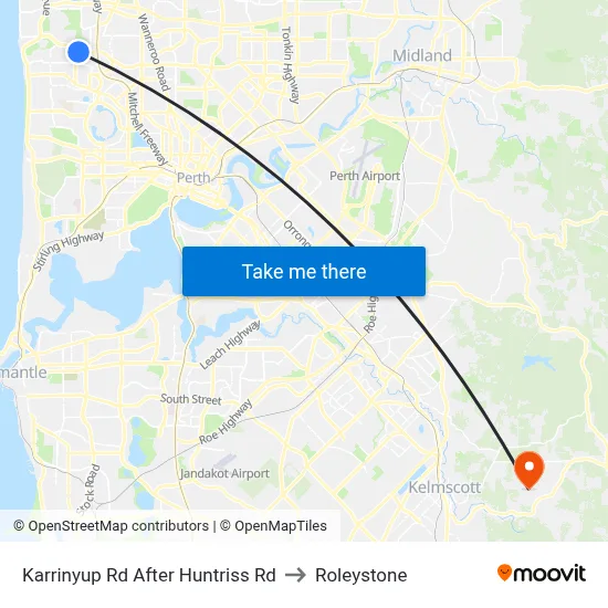 Karrinyup Rd After Huntriss Rd to Roleystone map