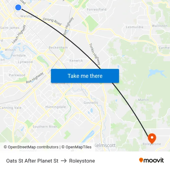 Oats St After Planet St to Roleystone map
