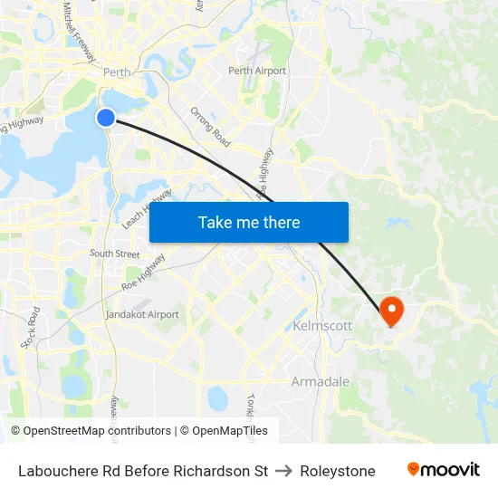 Labouchere Rd Before Richardson St to Roleystone map