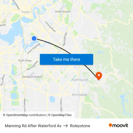 Manning Rd After Waterford Av to Roleystone map