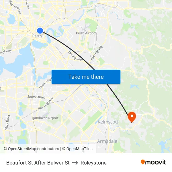 Beaufort St After Bulwer St to Roleystone map