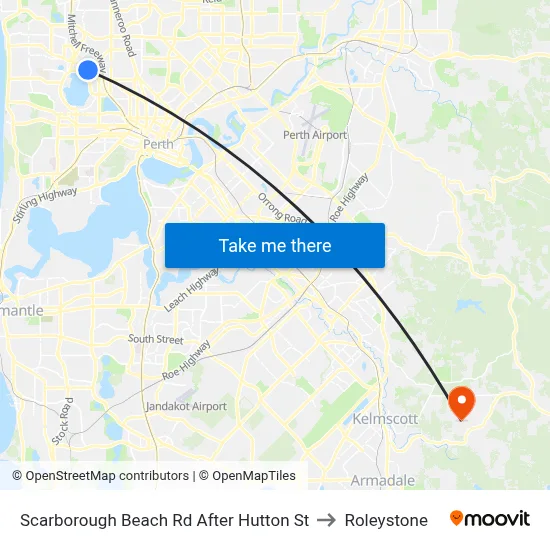 Scarborough Beach Rd After Hutton St to Roleystone map