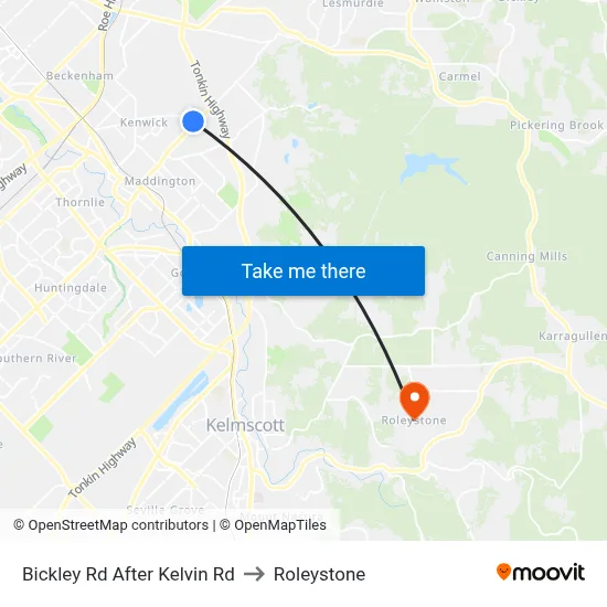 Bickley Rd After Kelvin Rd to Roleystone map