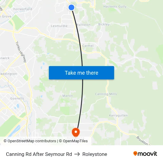 Canning Rd After Seymour Rd to Roleystone map
