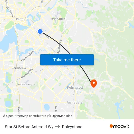 Star St Before Asteroid Wy to Roleystone map