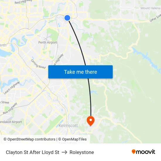 Clayton St After Lloyd St to Roleystone map