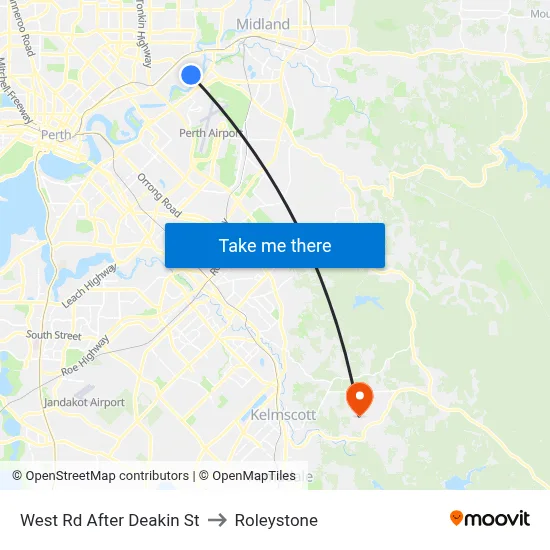 West Rd After Deakin St to Roleystone map