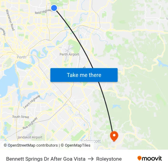 Bennett Springs Dr After Goa Vista to Roleystone map