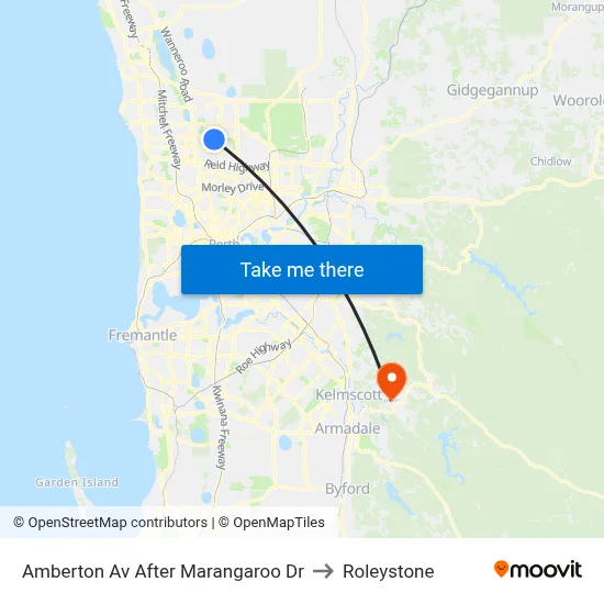 Amberton Av After Marangaroo Dr to Roleystone map