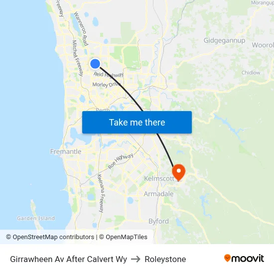 Girrawheen Av After Calvert Wy to Roleystone map