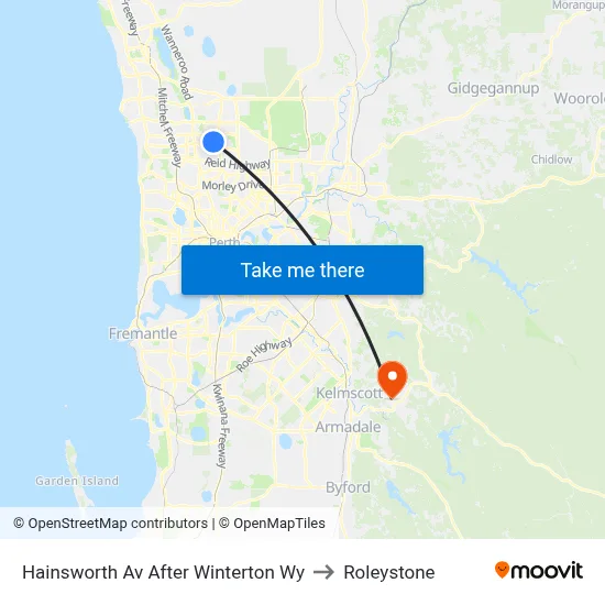 Hainsworth Av After Winterton Wy to Roleystone map