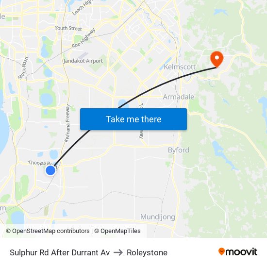 Sulphur Rd After Durrant Av to Roleystone map
