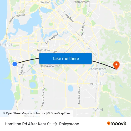 Hamilton Rd After Kent St to Roleystone map