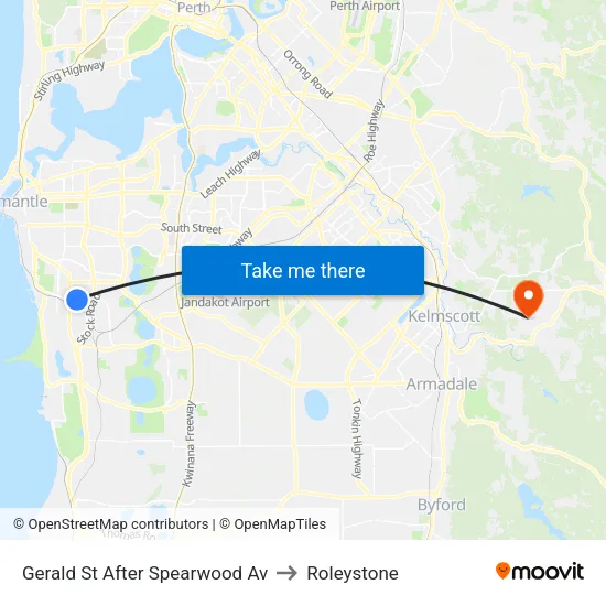 Gerald St After Spearwood Av to Roleystone map