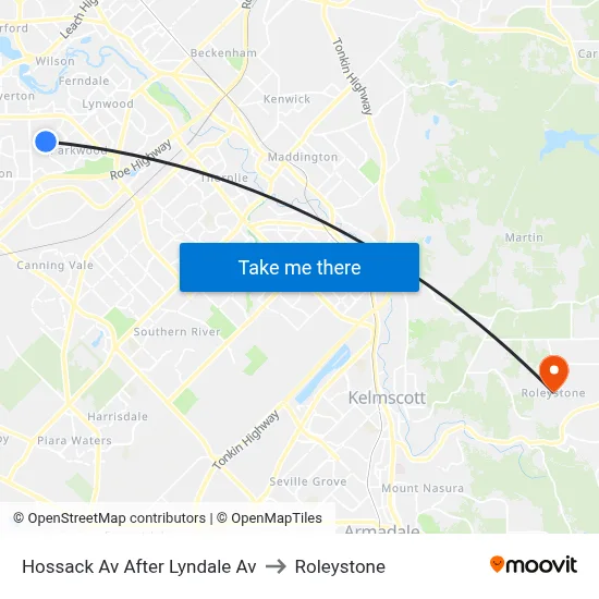 Hossack Av After Lyndale Av to Roleystone map