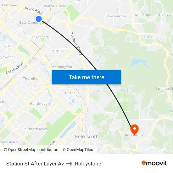 Station St After Luyer Av to Roleystone map