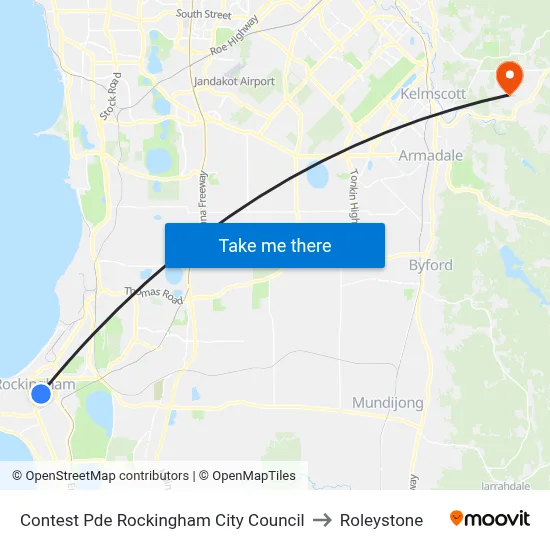 Contest Pde Rockingham City Council to Roleystone map