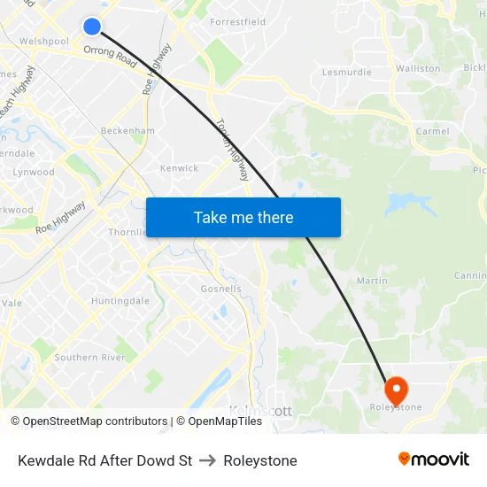 Kewdale Rd After Dowd St to Roleystone map