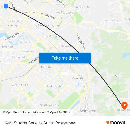 Kent St After Berwick St to Roleystone map