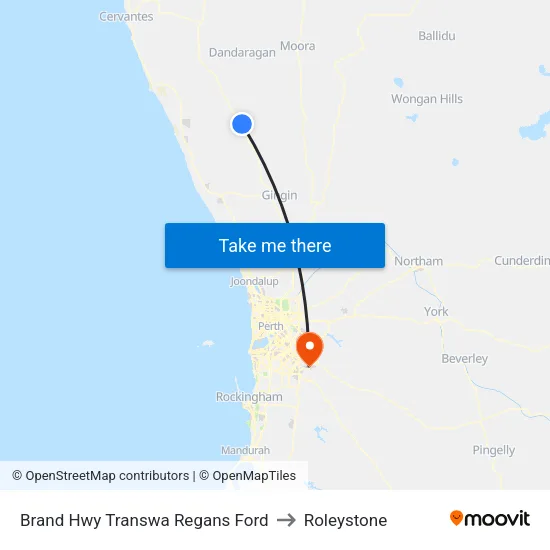 Brand Hwy Transwa Regans Ford to Roleystone map