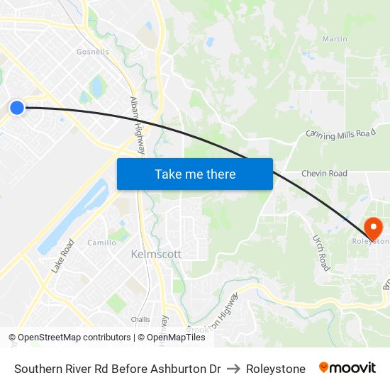 Southern River Rd Before Ashburton Dr to Roleystone map