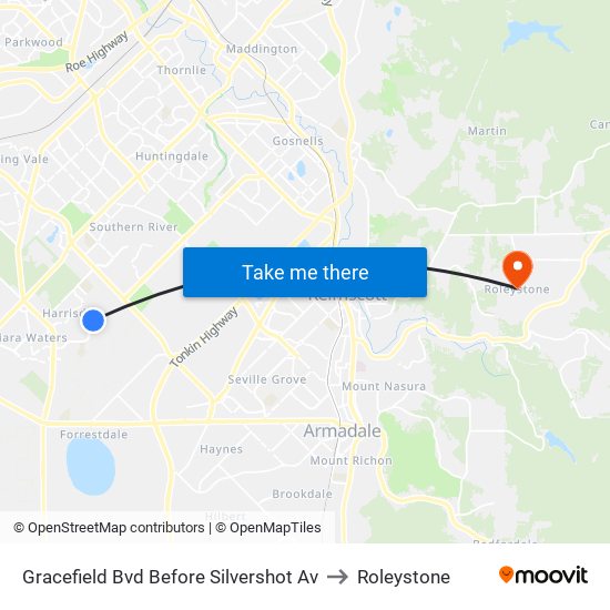 Gracefield Bvd Before Silvershot Av to Roleystone map