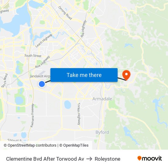 Clementine Bvd After Torwood Av to Roleystone map