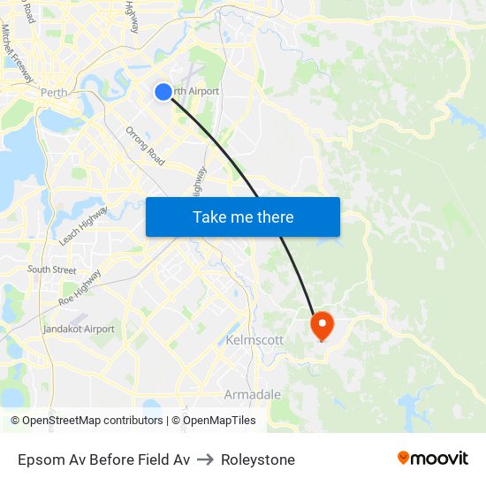 Epsom Av Before Field Av to Roleystone map