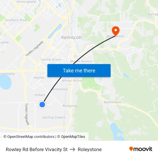 Rowley Rd Before Vivacity St to Roleystone map