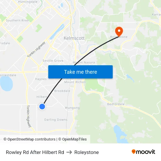 Rowley Rd After Hilbert Rd to Roleystone map