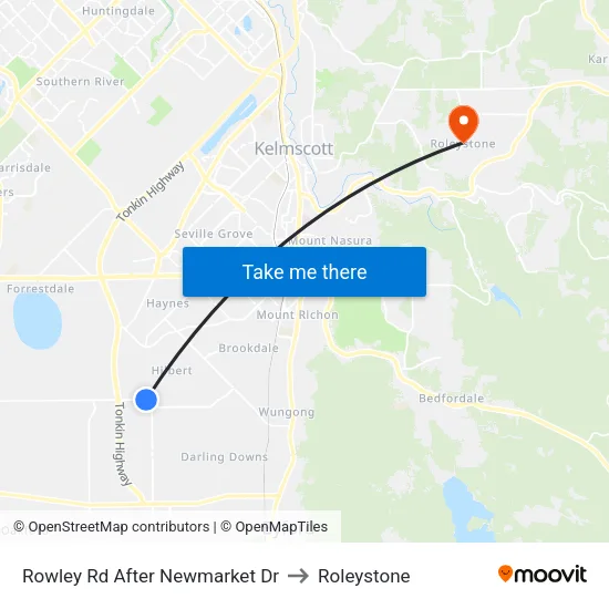 Rowley Rd After Newmarket Dr to Roleystone map
