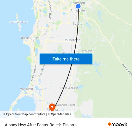 Albany Hwy After Foster Rd to Pinjarra map