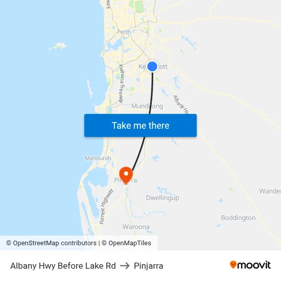 Albany Hwy Before Lake Rd to Pinjarra map
