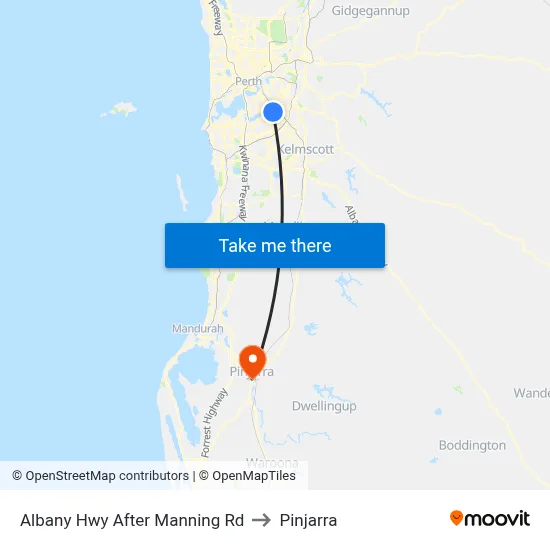 Albany Hwy After Manning Rd to Pinjarra map