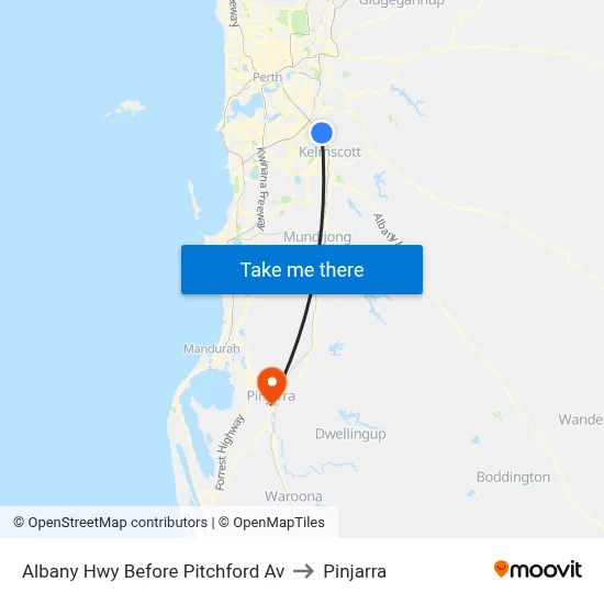 Albany Hwy Before Pitchford Av to Pinjarra map