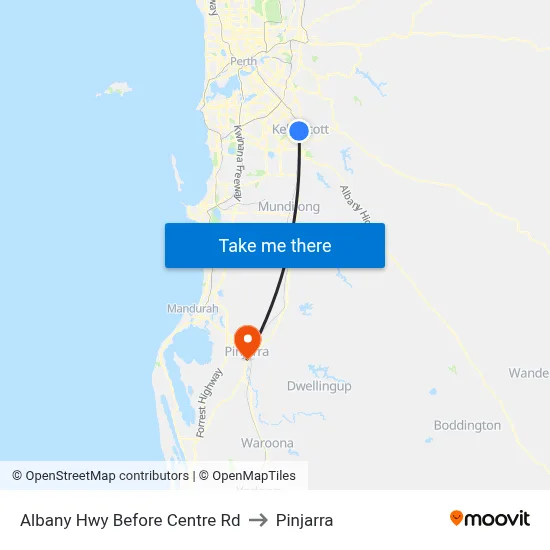 Albany Hwy Before Centre Rd to Pinjarra map