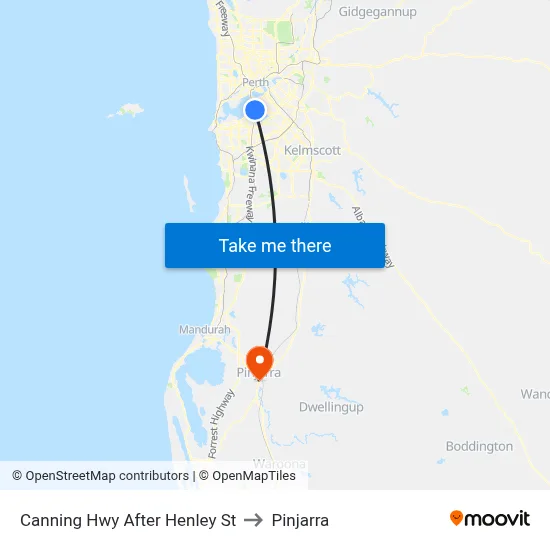 Canning Hwy After Henley St to Pinjarra map