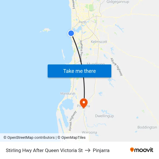 Stirling Hwy After Queen Victoria St to Pinjarra map