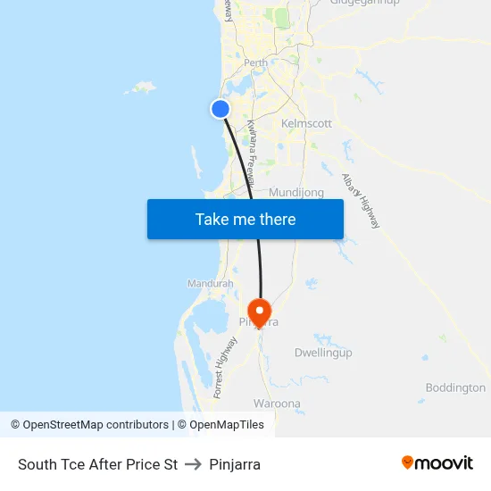 South Tce After Price St to Pinjarra map