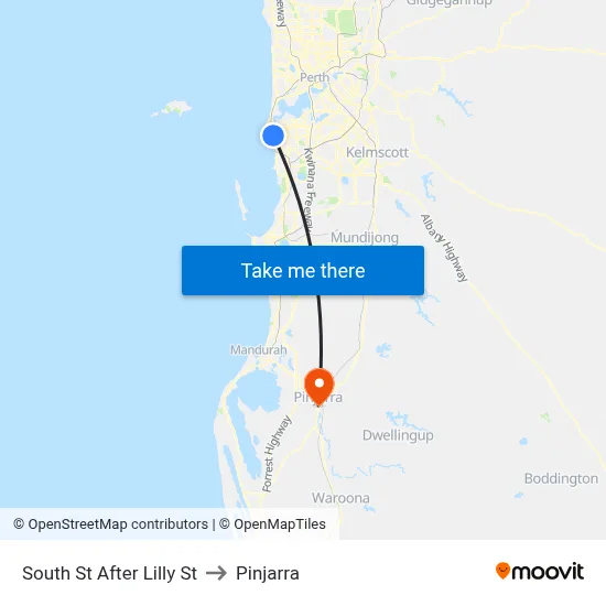 South St After Lilly St to Pinjarra map