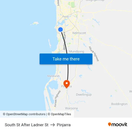 South St After Ladner St to Pinjarra map